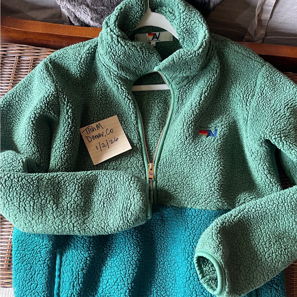 Aviator Nation Colorblock Teddy Quarter zip